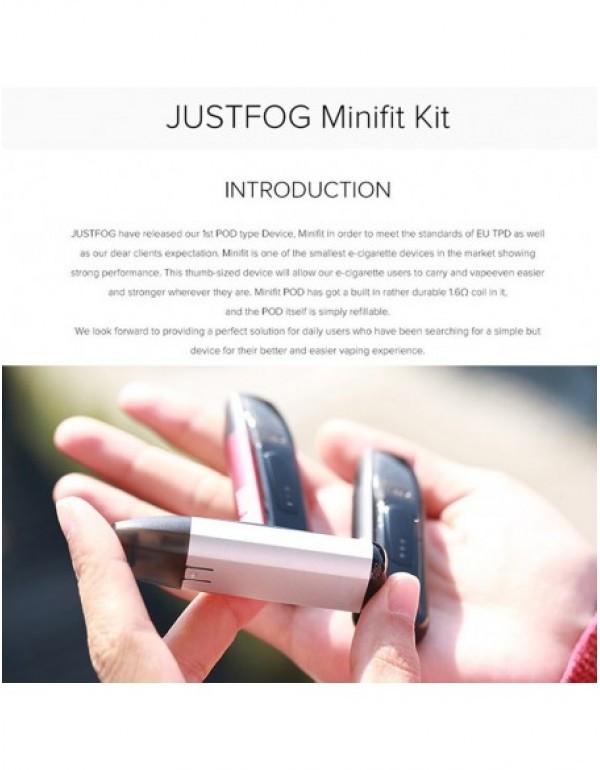 JUSTFOG Minifit Kit 370mAh AIO Pod System 1.5ml Capcity