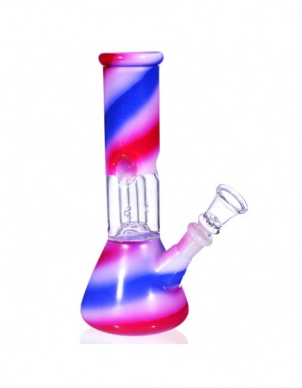 Deep Crackle Percolator Beaker Bong 8 Inches